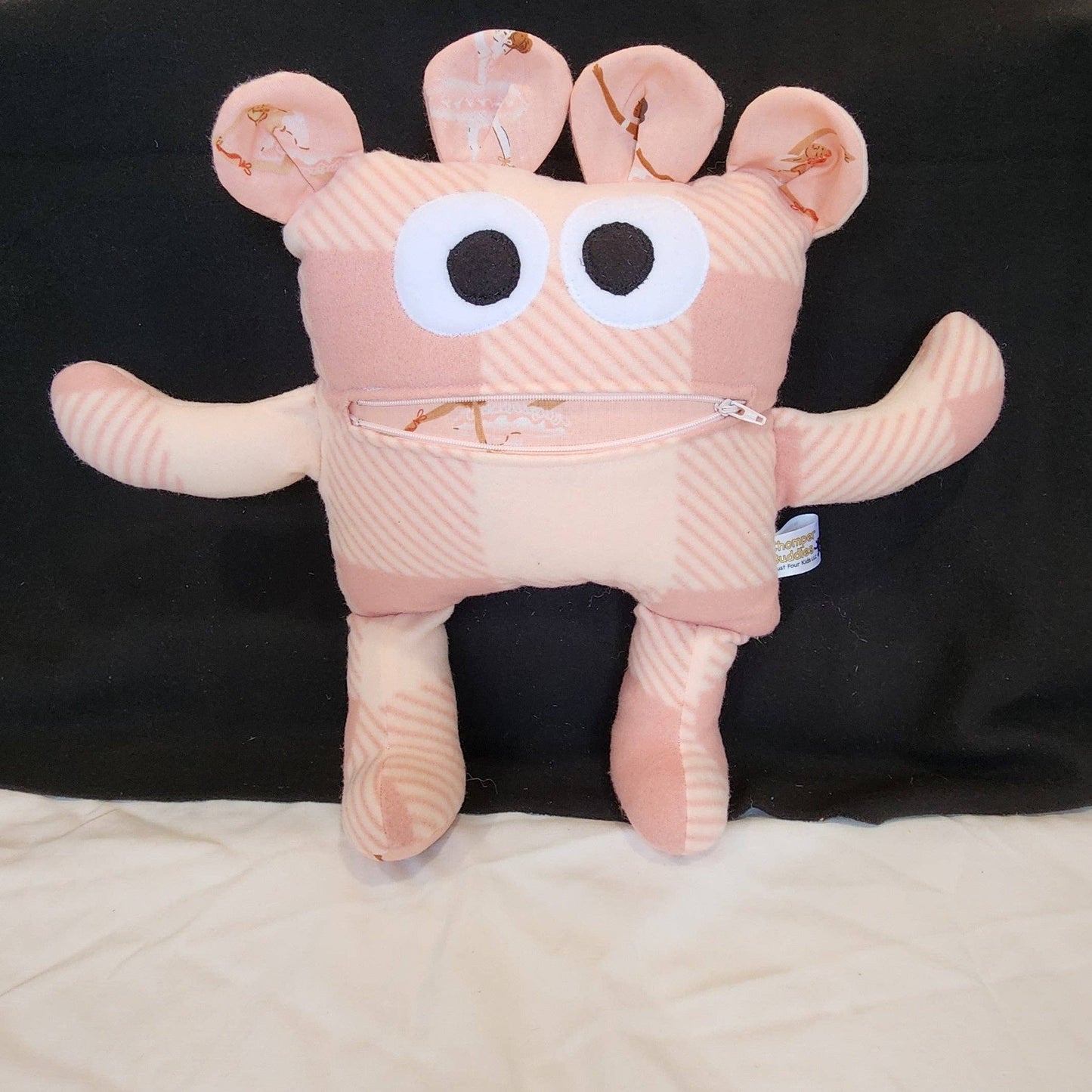Penny Plaid Chomper Buddy - Cozy Worry-Eating Plush Friend - Made In U.S