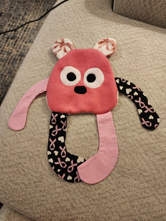 Rosie Ribbon Bunny Plush Fidget - Breast Cancer Awareness Edition - Made In U.S