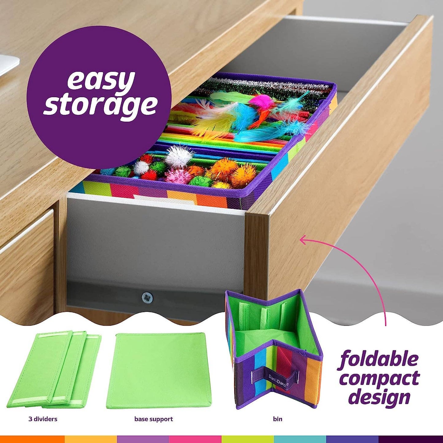 Dan&Darci - Arts & Crafts Supplies Kit - with Storage Bin