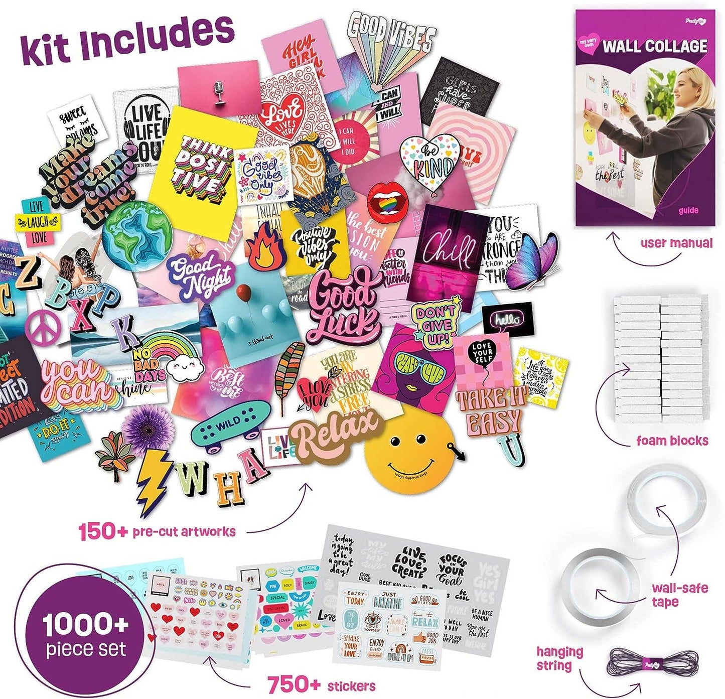 Dan&Darci - DIY Wall Collage Kit for Teen & Tween Girls
