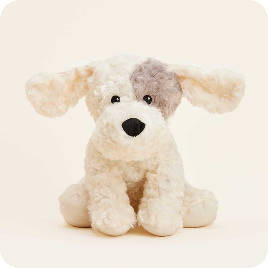 Warmies® Large Plush – Patch Curly Dog - Microwavable Lavender-Scented Comfort