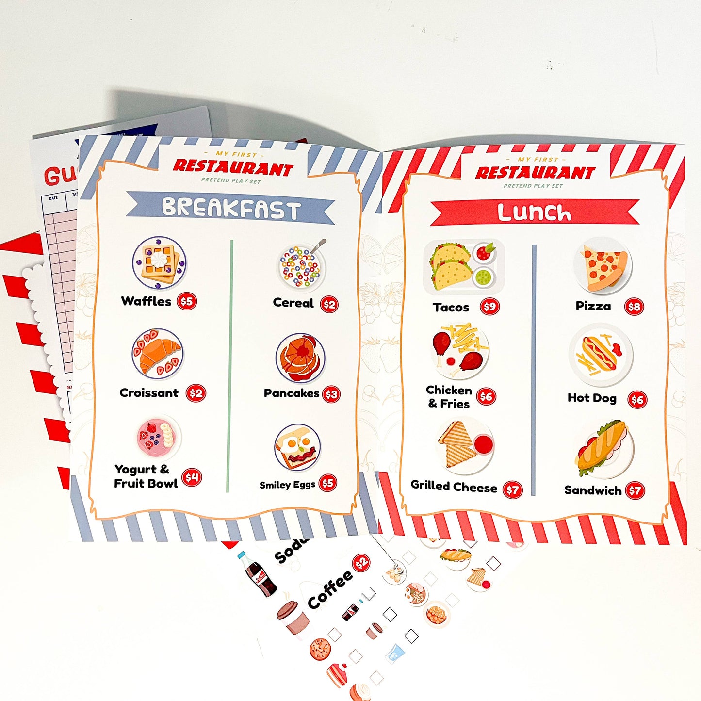 My First Restaurant Pretend Play Kit - Made In U.S