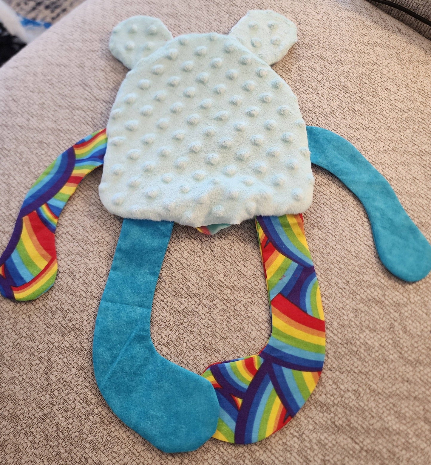 Lila Love Bear Plush - Handmade Crinkle Sensory Toy - Made In U.S