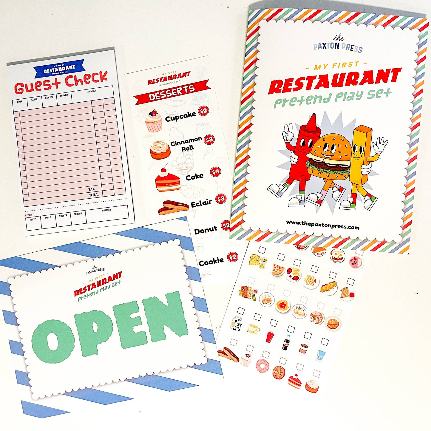 My First Restaurant Pretend Play Kit - Made In U.S