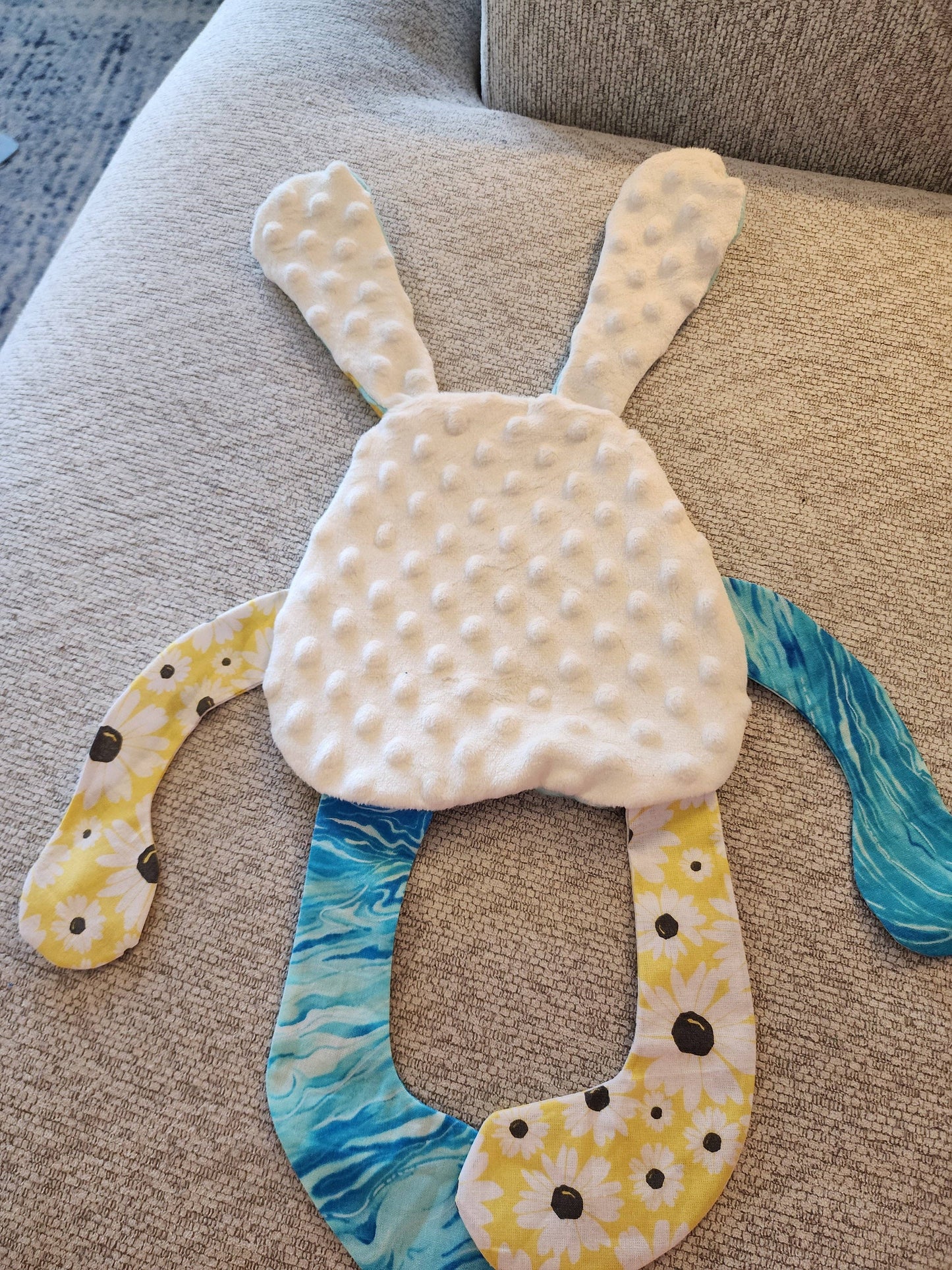 Ducky Wiggles Fidget Plush - Crinkle-Body Handmade Bunny - Made In U.S