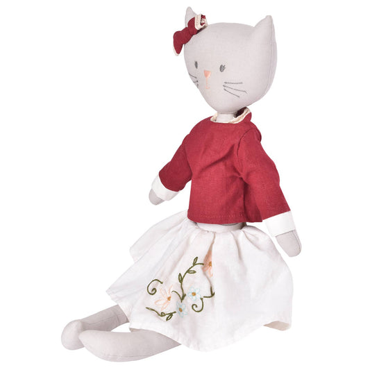 Bellamy the Kitty – Handmade in Red with a Matching Bow - Sri Lanka