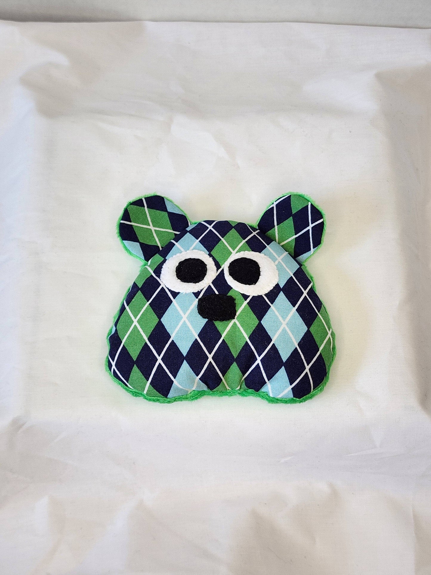 Archie Argyle Bear Handmade Fidget Plush -  The Limited Sensory Friend - Made In U.S