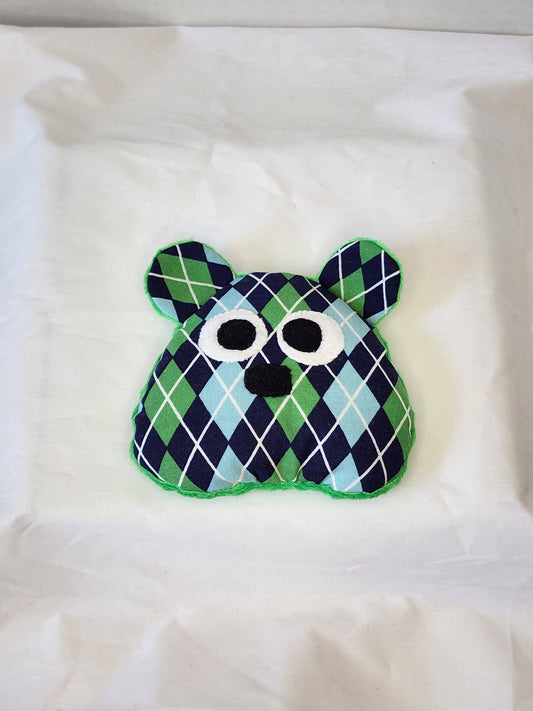 Archie Argyle Bear Handmade Fidget Plush -  The Limited Sensory Friend - Made In U.S