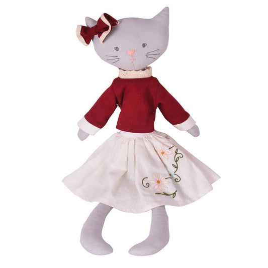 Bellamy the Kitty – Handmade in Red with a Matching Bow - Sri Lanka