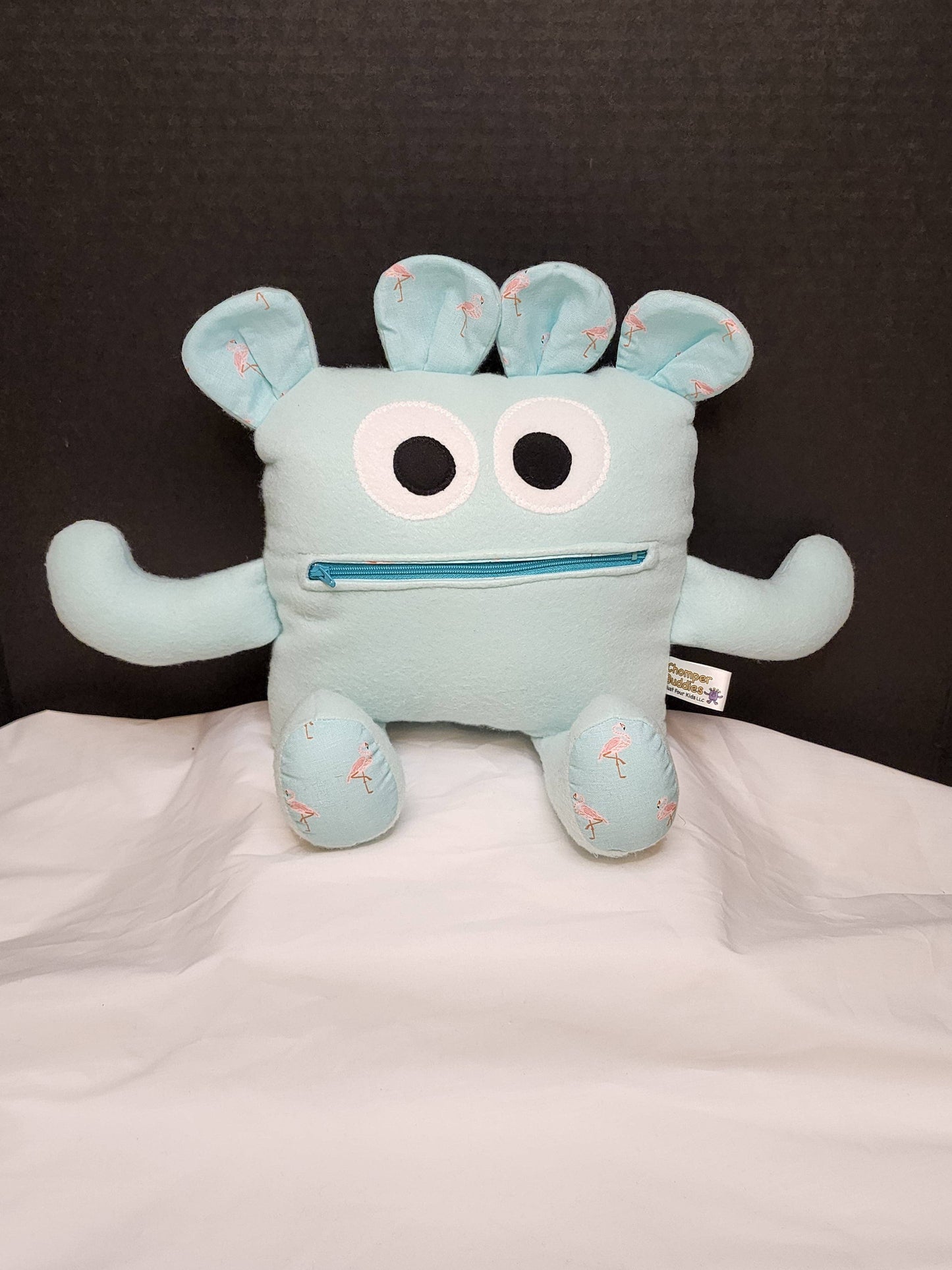 Finn Flamingo Chomper Buddy - A One-of-a-Kind Plush for Calm & Coastal Comfort - Made In U.S