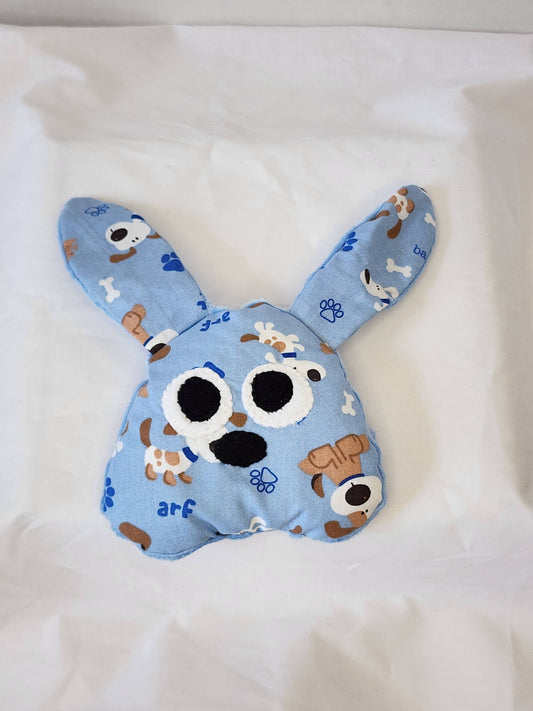 Benny Bones Bunny Plush - Dogs & Bones Pattern Handmade Sensory Fidget - Made In U.S