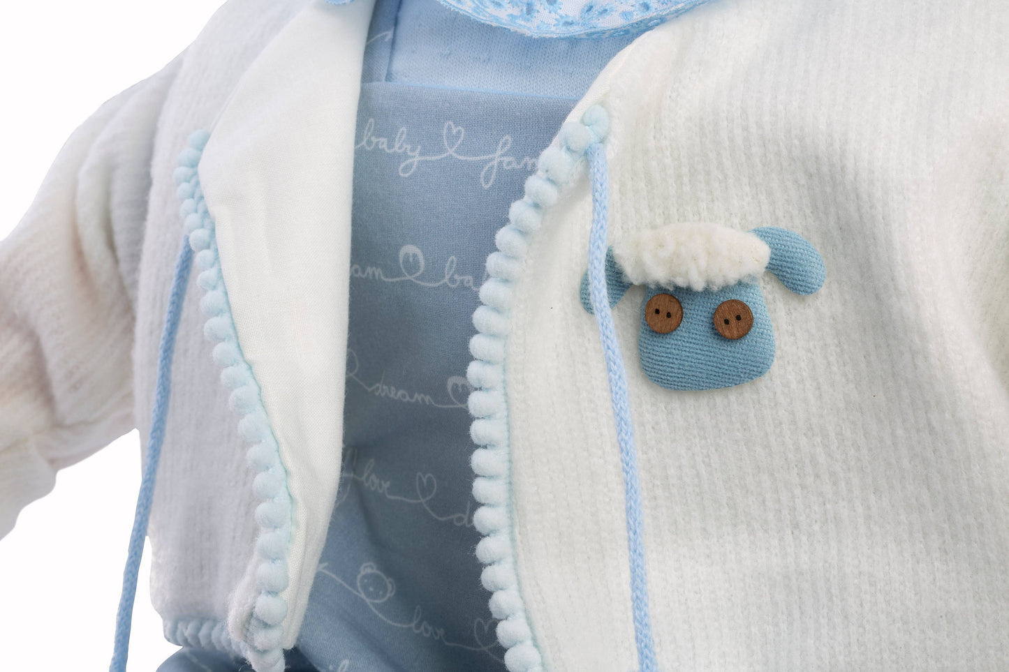 Baby Dulzón - Blue Outfit with White Jacket & Matching Shoes - Made In Spain