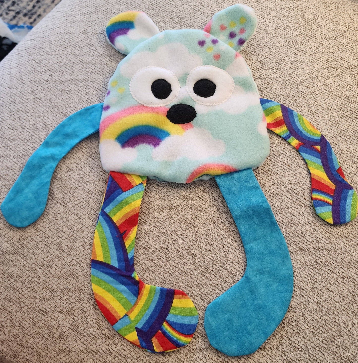 Lila Love Bear Plush - Handmade Crinkle Sensory Toy - Made In U.S