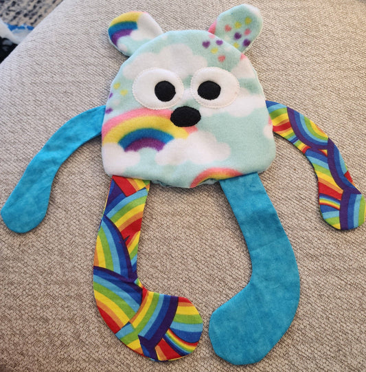 Lila Love Bear Plush - Handmade Crinkle Sensory Toy - Made In U.S