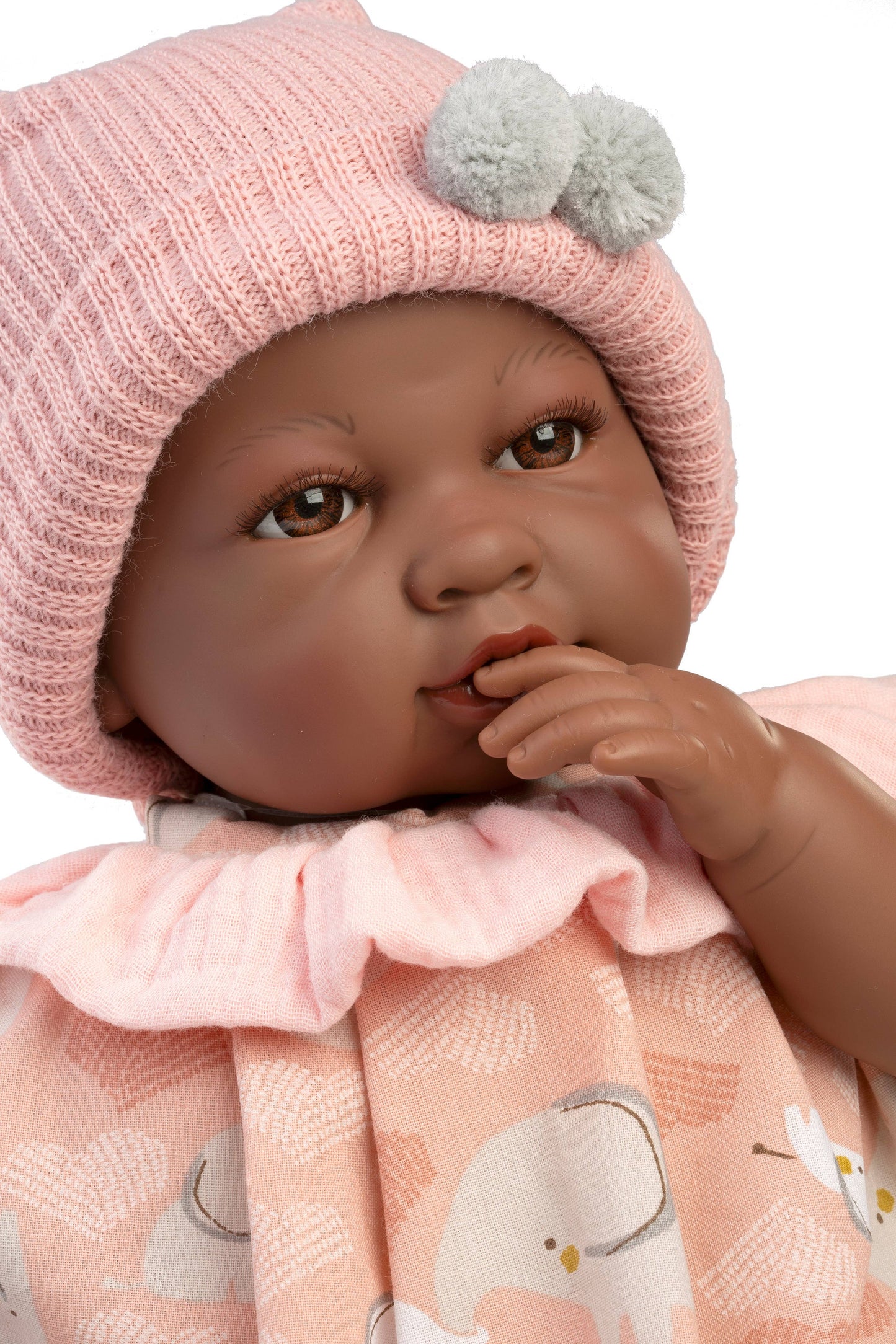 Sara Baby Doll - Pink Hearts and Elephants Romper with Jacket - Made In Spain