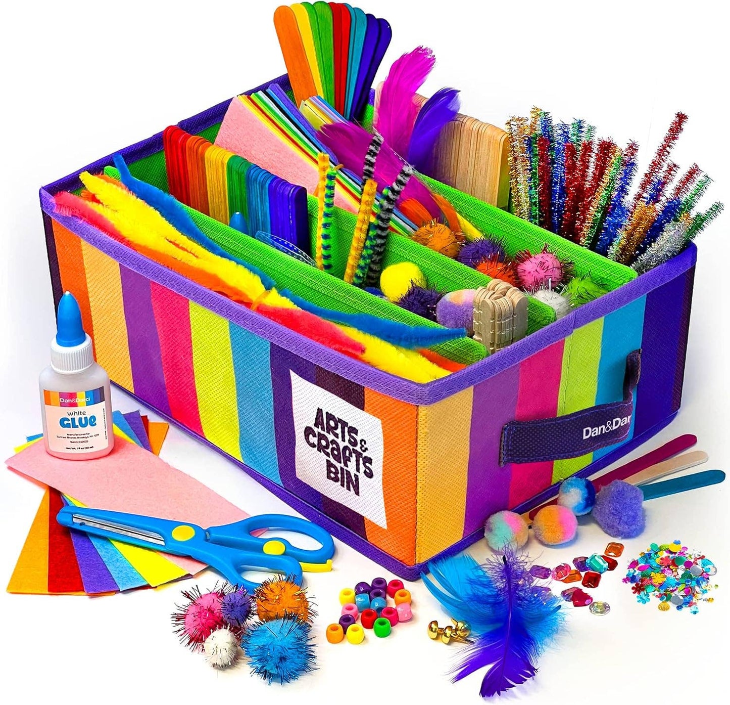 Dan&Darci - Arts & Crafts Supplies Kit - with Storage Bin
