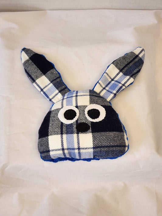 Oliver Plaid Bunny Plush Fidget - Handmade Sensory Toy - Made In U.S