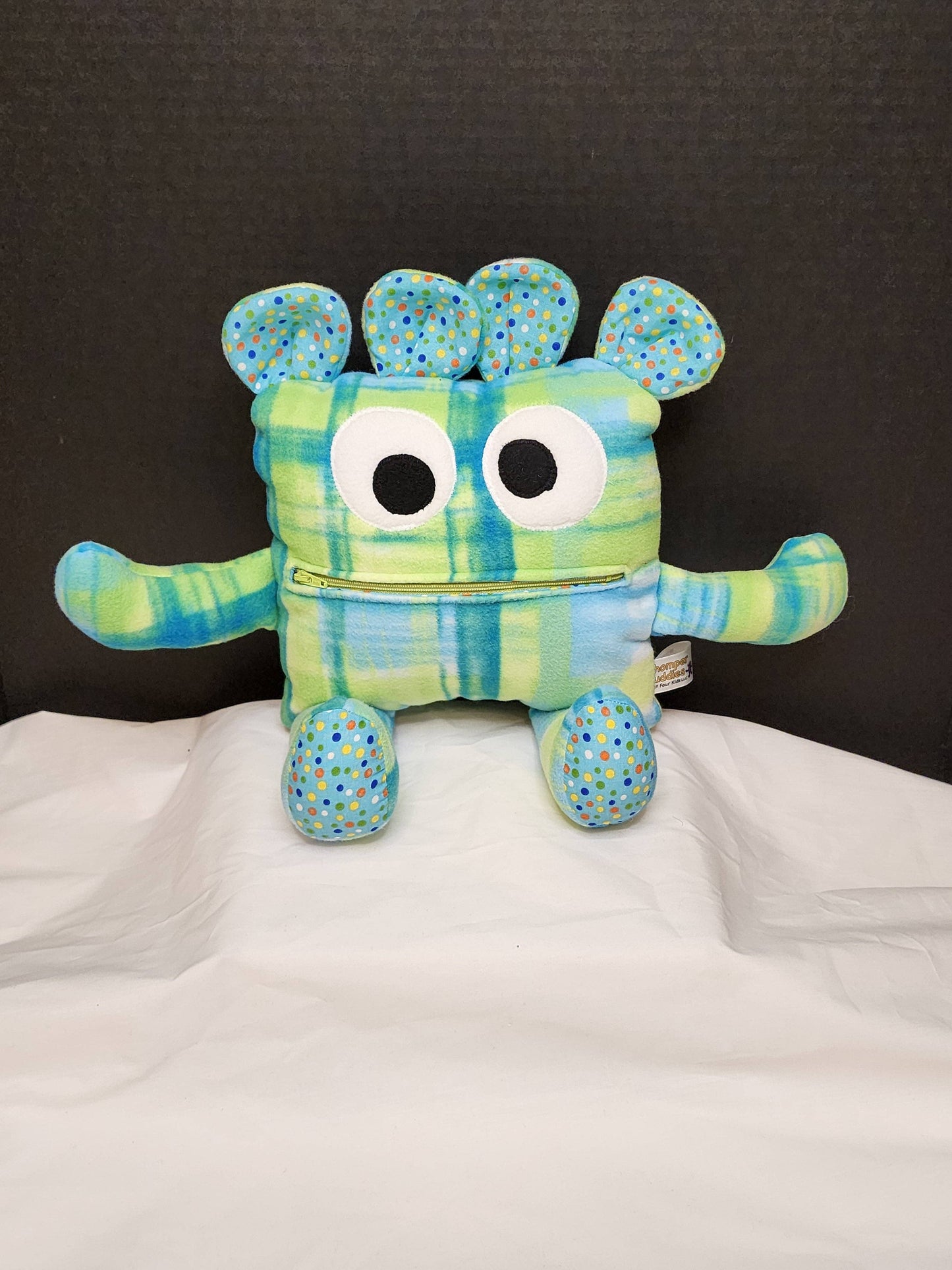 Logan Plaid Chomper Buddy - A Fun Plush Friend for Little Worries - Made In U.S