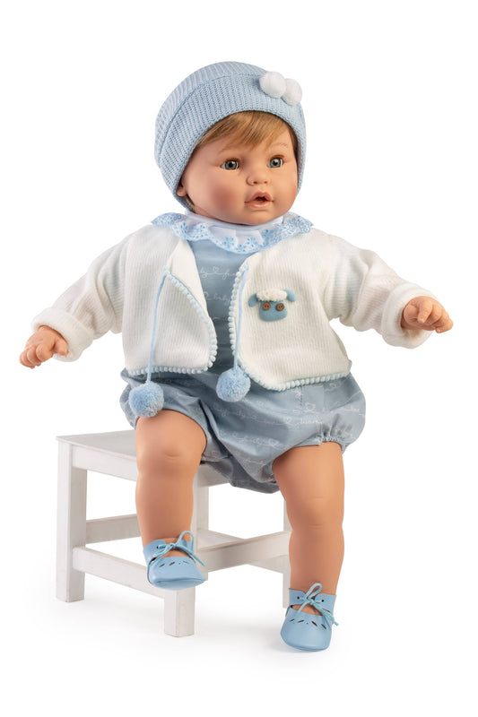 Baby Dulzón - Blue Outfit with White Jacket & Matching Shoes - Made In Spain