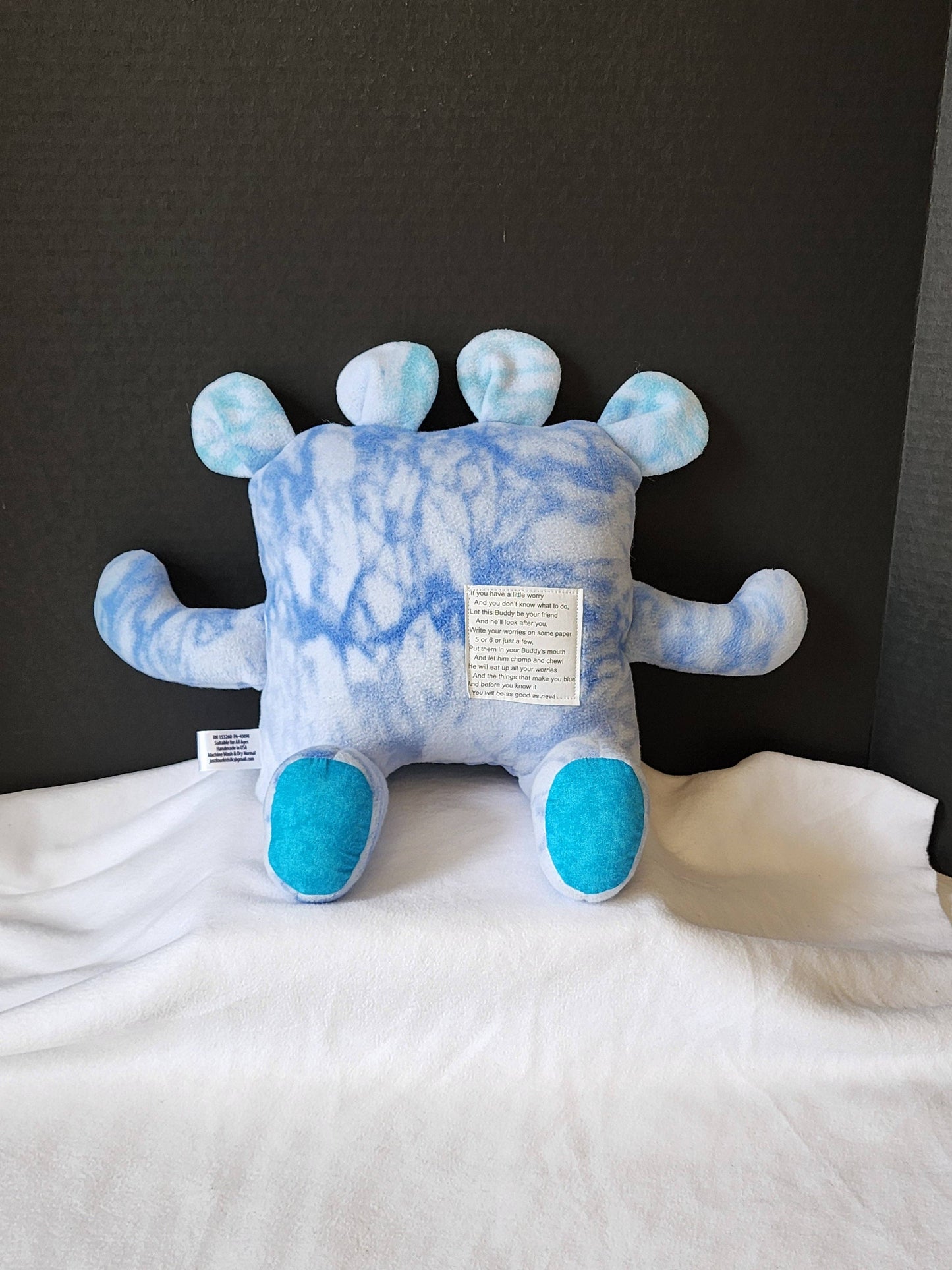 Skylar Cloud Worry Chomper - A Soothing Plush for Blue-Sky Serenity - Made In U.S