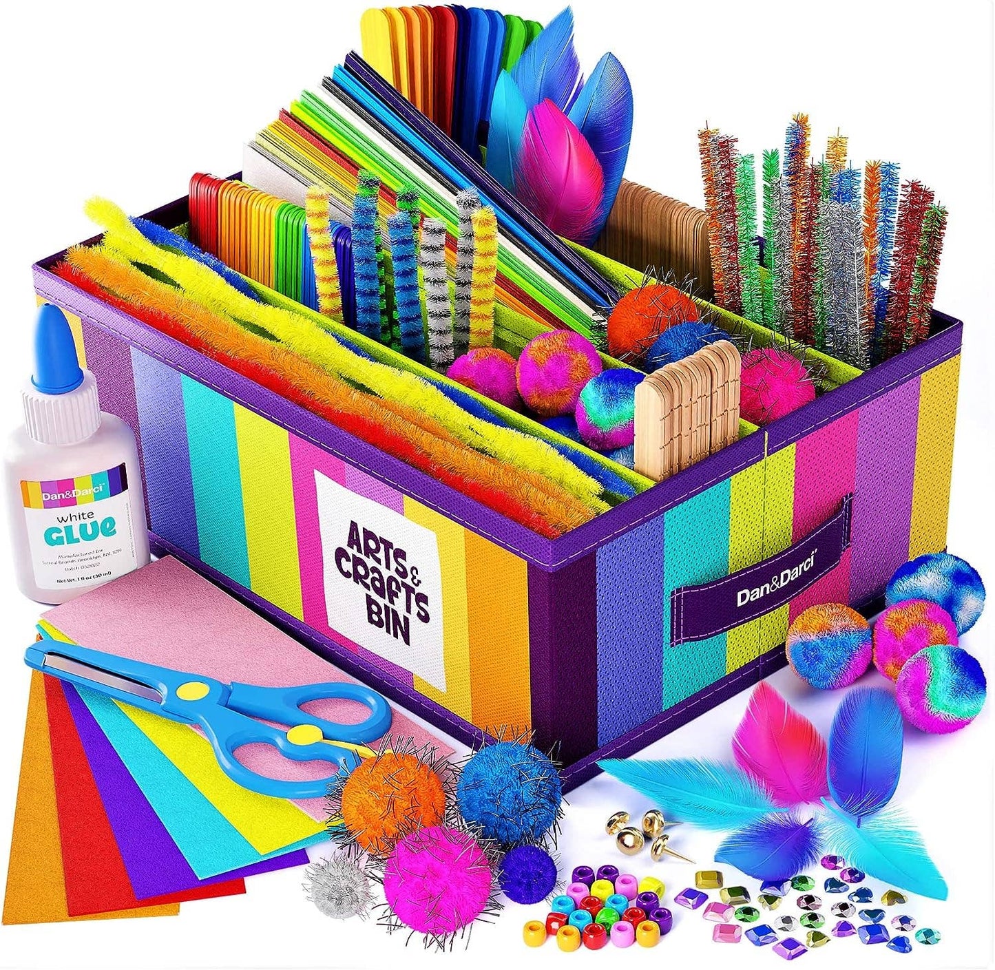 Dan&Darci - Arts & Crafts Supplies Kit - with Storage Bin
