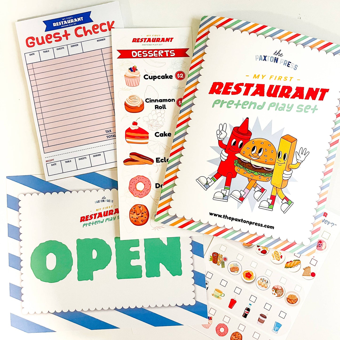 My First Restaurant Pretend Play Kit - Made In U.S