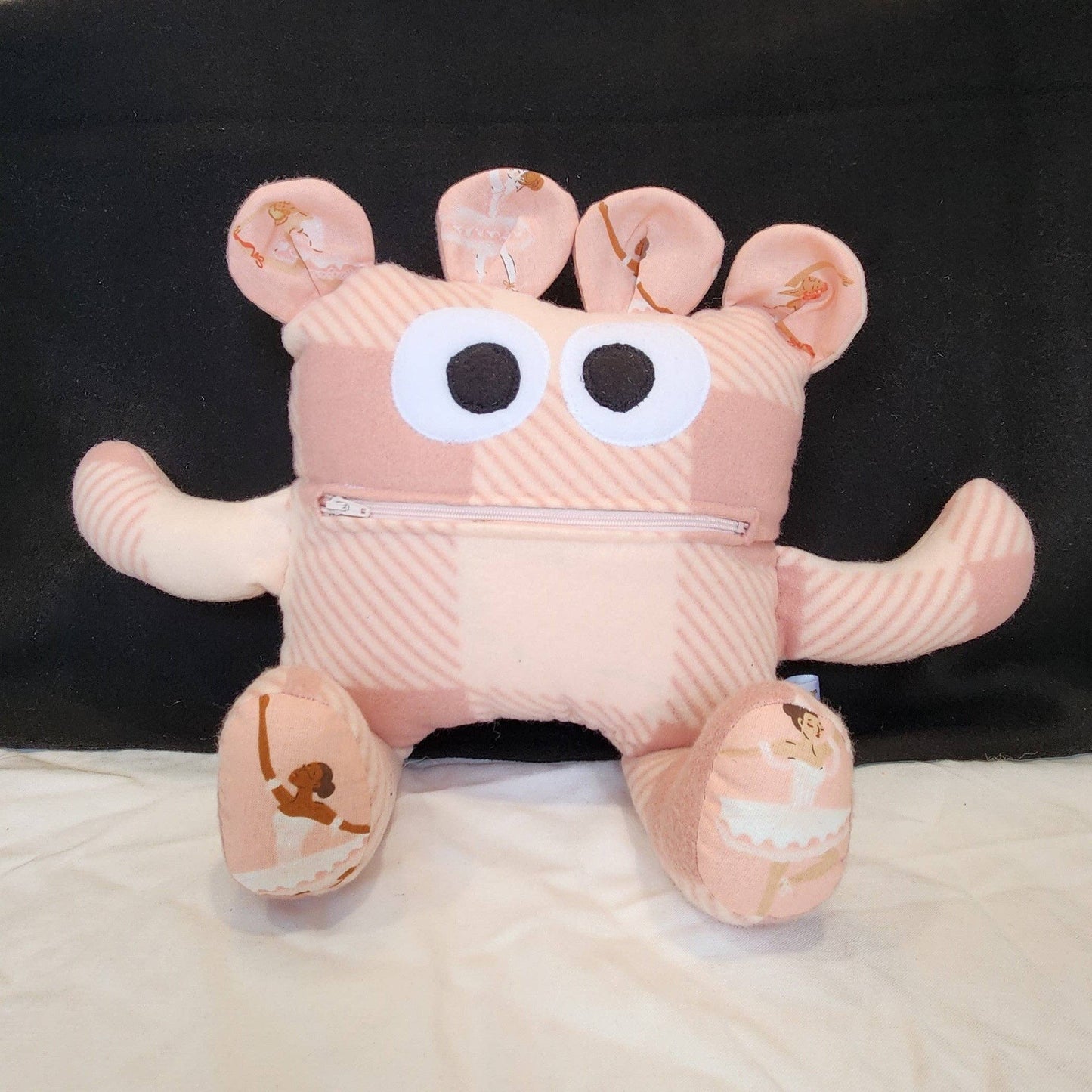 Penny Plaid Chomper Buddy - Cozy Worry-Eating Plush Friend - Made In U.S