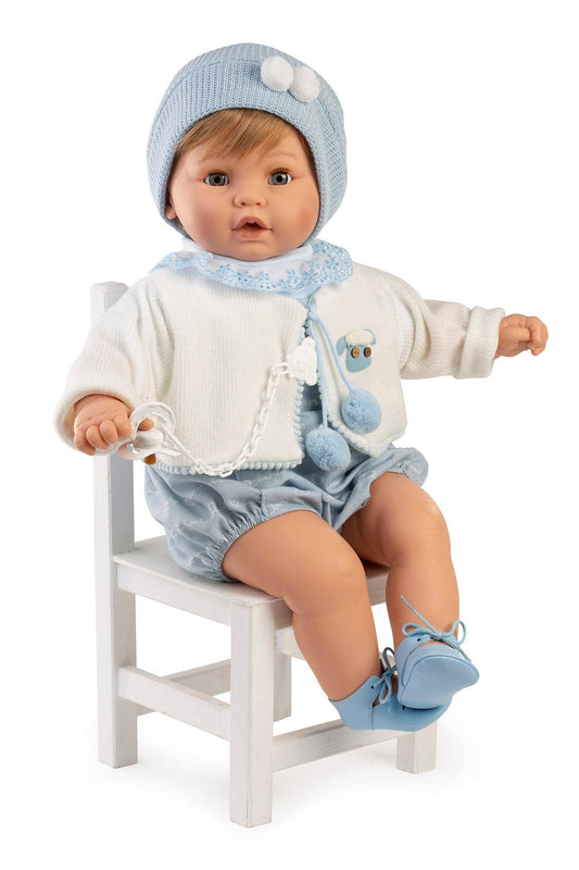 Baby Dulzón - Blue Outfit with White Jacket & Matching Shoes - Made In Spain