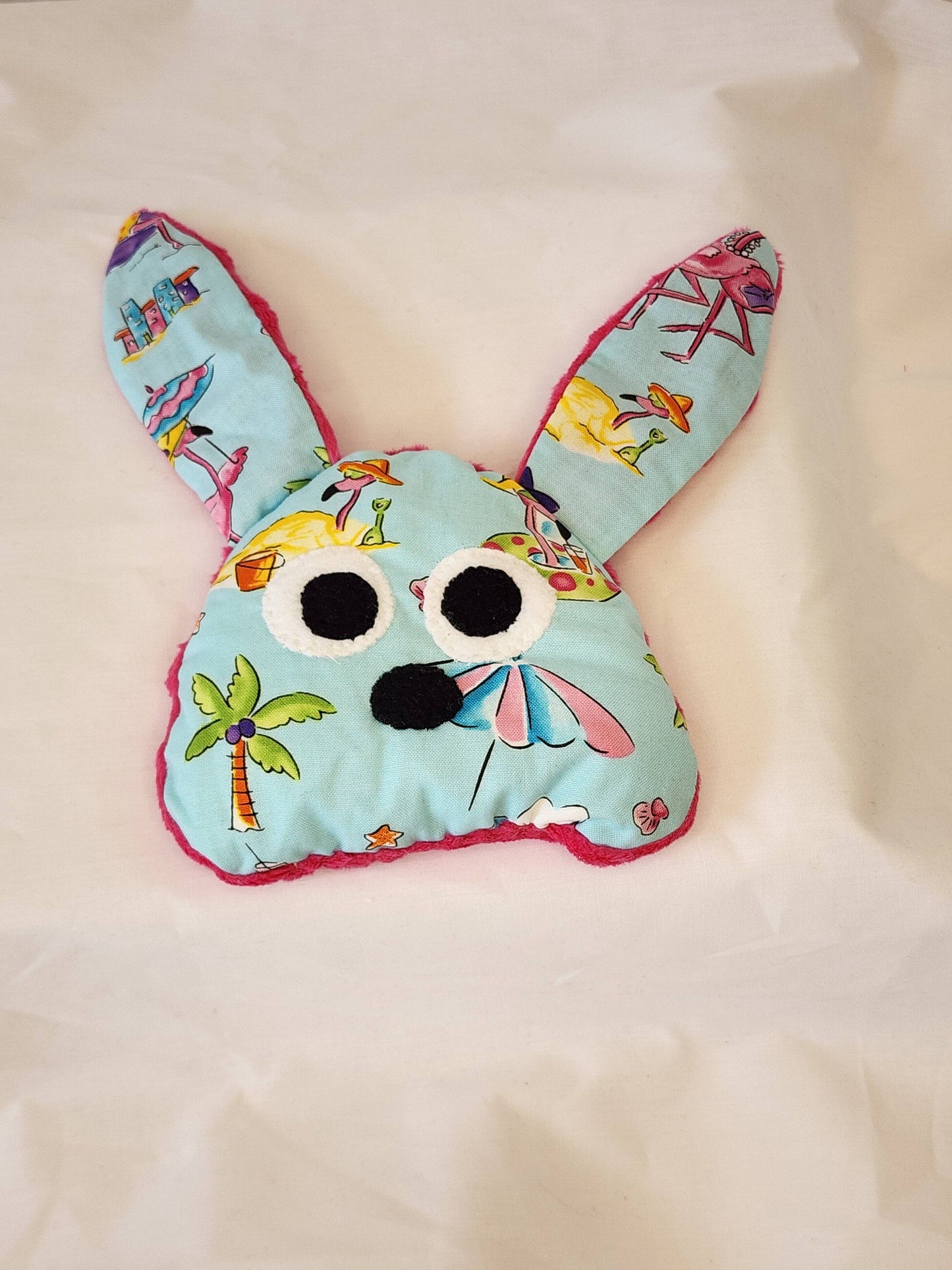 Flora Flamingo Bunny Plush Fidget - One-of-a-Kind Sensory Toy - Made In U.S