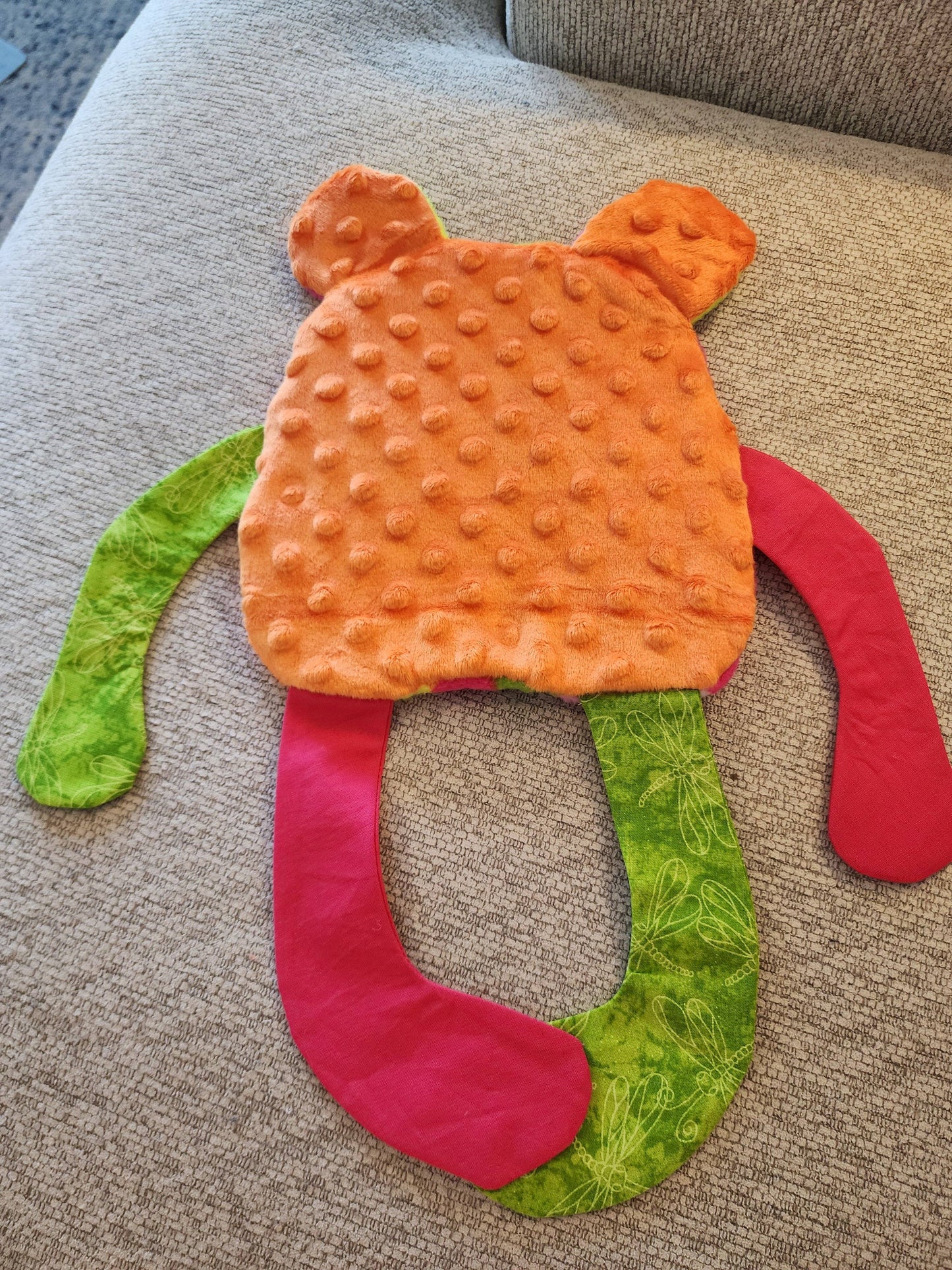 Neon Nibbles Bear - Limited Handmade Sensory Plush - Made In U.S