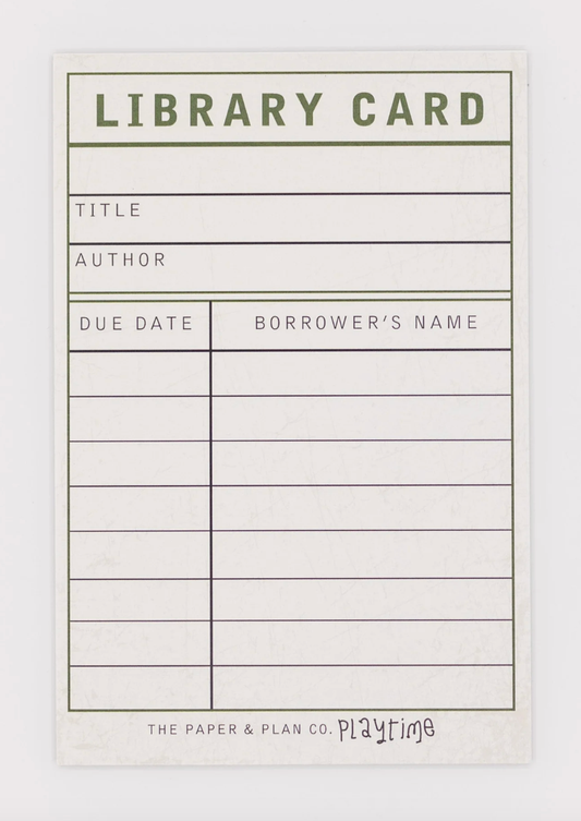 Kids Playtime Pad Library Card - Play Librarian & Organize Books - Made In U.S
