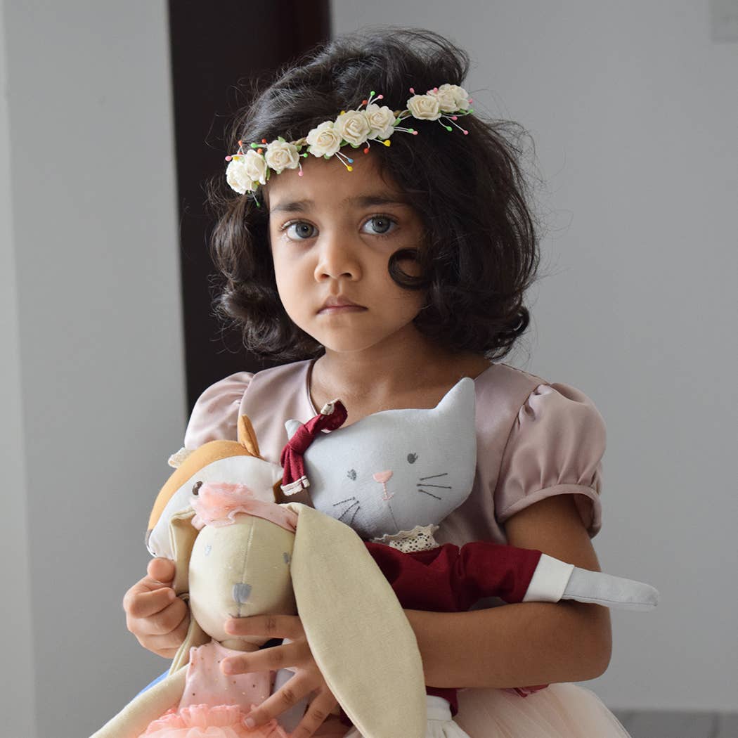 Bellamy the Kitty – Handmade in Red with a Matching Bow - Sri Lanka