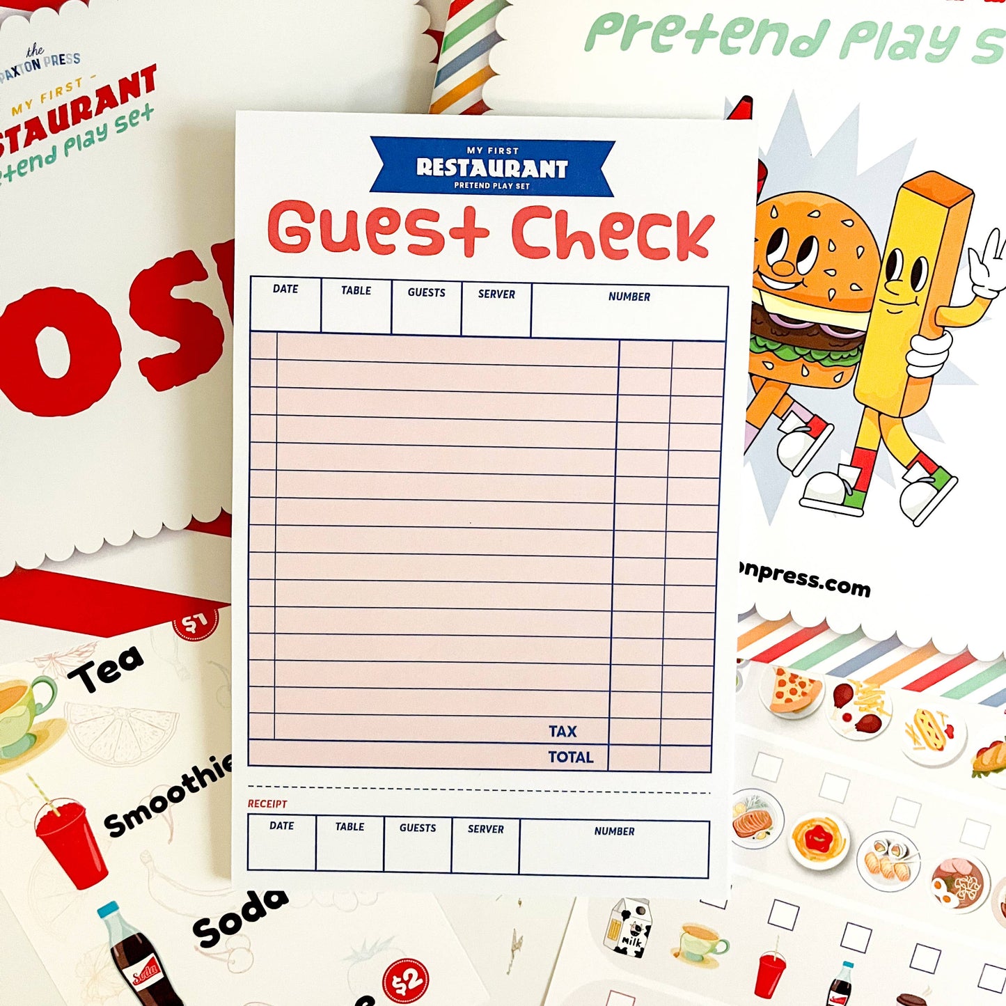 My First Restaurant Pretend Play Kit - Made In U.S