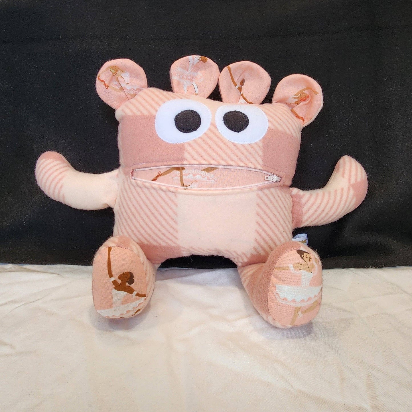 Penny Plaid Chomper Buddy - Cozy Worry-Eating Plush Friend - Made In U.S