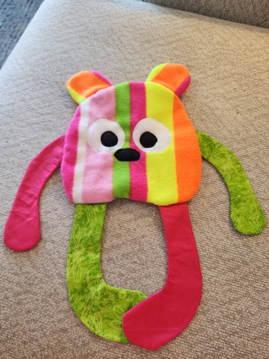 Neon Nibbles Bear - Limited Handmade Sensory Plush - Made In U.S