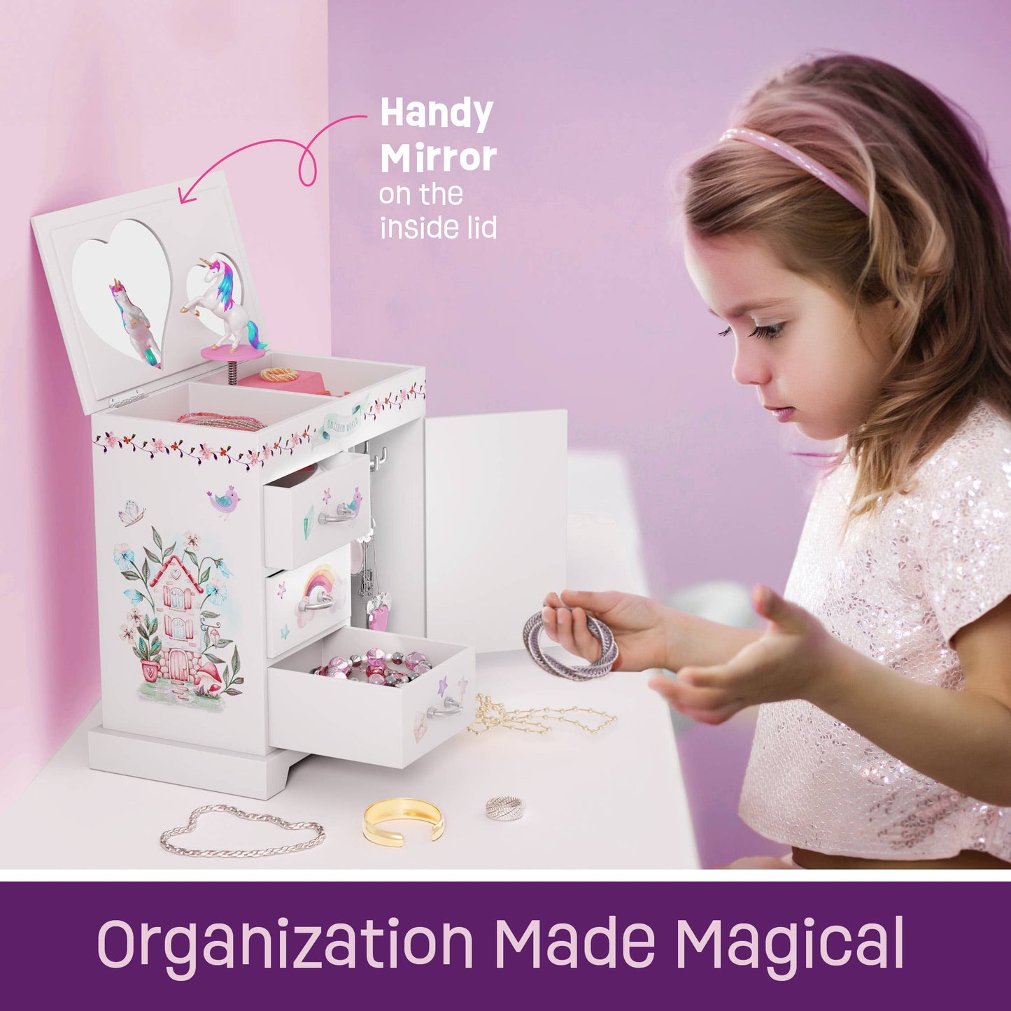 Dan&Darci - Unicorn Musical Jewelry Box for Kids, Gifts for Girls, Toy