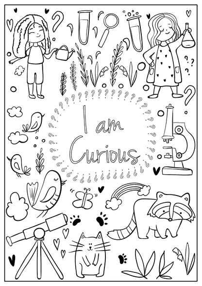 Coloring Book for Girls - "I Am Confident, Brave &..."
