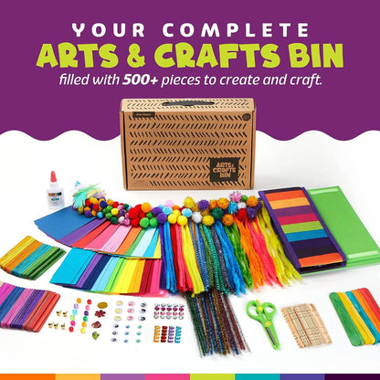 Dan&Darci - Arts & Crafts Supplies Kit  - with Storage Bin
