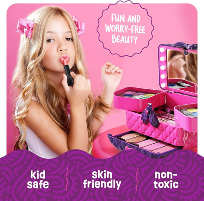 Dan&Darci - Light Up Makeup Kit for Kids - Real Girls Make Up Set