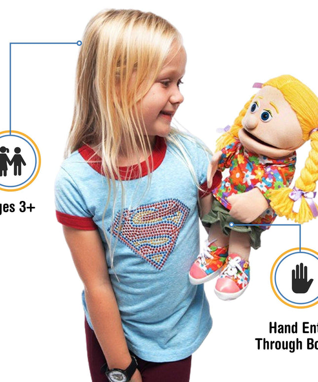 Silly Puppets Cindy Puppet – 14" Peach Skin Hand Puppet