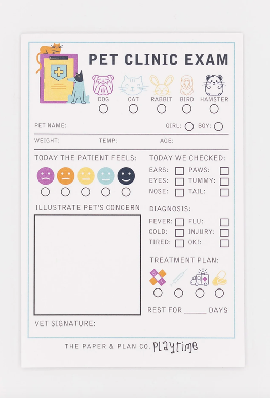 Kids Playtime Pad Pet Clinic - Creative Role-Play Pad for Animal Lovers - Made In U.S