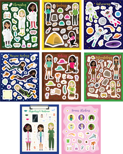 Sticker Book for Girls - "Science! STEM Sticker Adventure"