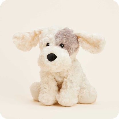 Warmies® Large Plush – Patch Curly Dog - Microwavable Lavender-Scented Comfort