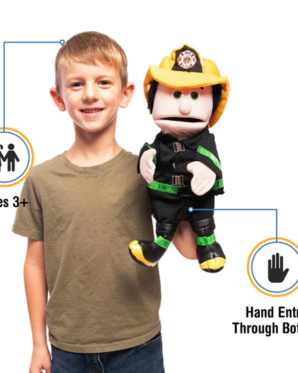 Silly Puppets Fireman Puppet – 14" Peach Skin Hand Puppet