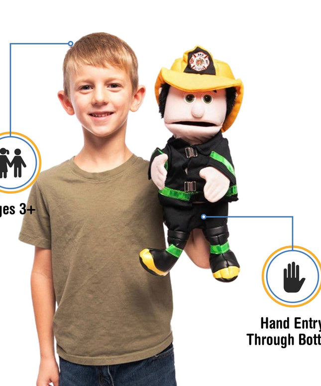 Silly Puppets Fireman Puppet – 14" Peach Skin Hand Puppet