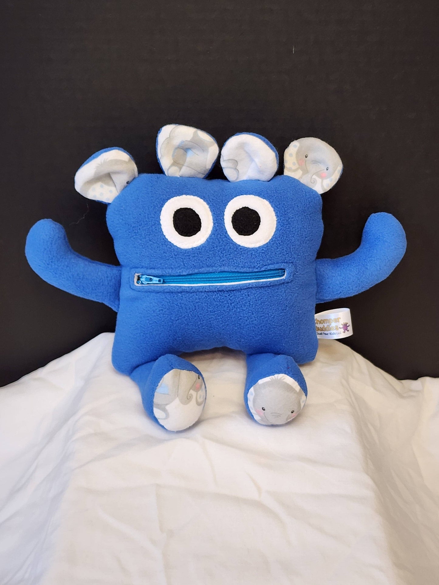 Ellie Blue Chomper Buddy - A Cozy Handmade Plush for Peace & Play - Made In U.S