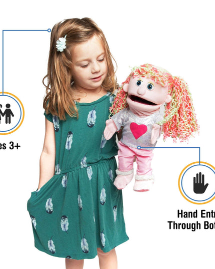 Silly Puppets Kimmie Puppet – 14" Pink Skin Hand Puppet