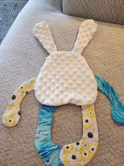 Ducky Wiggles Fidget Plush - Crinkle-Body Handmade Bunny - Made In U.S