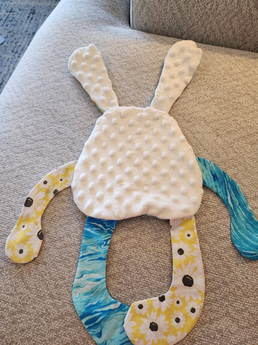 Ducky Wiggles Fidget Plush - Crinkle-Body Handmade Bunny - Made In U.S