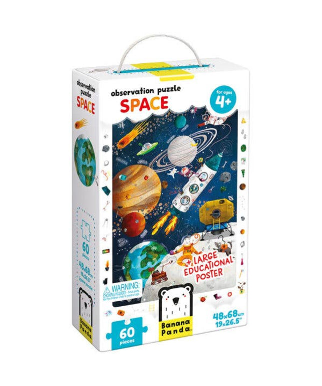 Space 60Pc Observation Puzzle + Large Educational Poster! by Banana Panda - Made In Poland